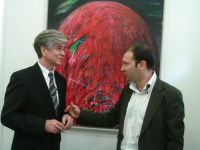 Немецкий художник представил в Берлине картину о Карабахском конфликте (фотосессия)