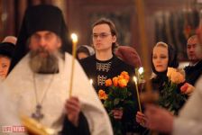 Вячеслава Тихонова отпели в храме Христа Спасителя (фотосессия)