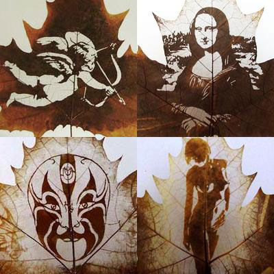 Шедевры на древесных листьях (фотосессия)