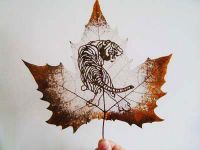 Шедевры на древесных листьях (фотосессия)