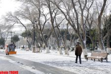 Заснеженный и заледенелый пейзаж Баку (фотосессия)