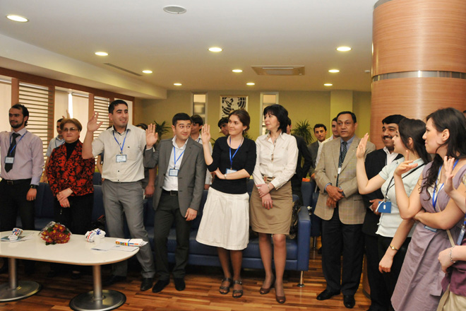 В Азербайджанской дипломатической академии состоялась встреча со студентами, поступившими на программу магистратуры (ФОТО)