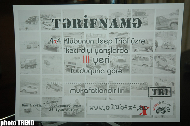 Награждение победителей "Джип Триал" и другие новости о соревнованиях по бездорожью в Баку (фотосессия)