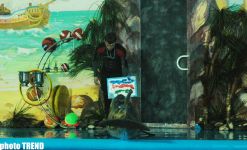 Дельфин с Черного моря рисует флаг Азербайджана, или Необычное шоу в бакинском дельфинарии (фотосессия)