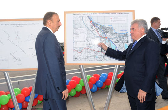 Президент Азербайджана принял участие в открытии после реконструкции участка автодороги Баку - граница России (ДОПОЛНЕНО)(ФОТО)