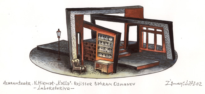 Вернисаж заслуженного художника Азербайджана Исмаила Мамедова. Театральные декорации (фотосессия)