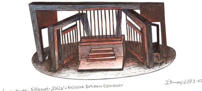 Вернисаж заслуженного художника Азербайджана Исмаила Мамедова. Театральные декорации (фотосессия)