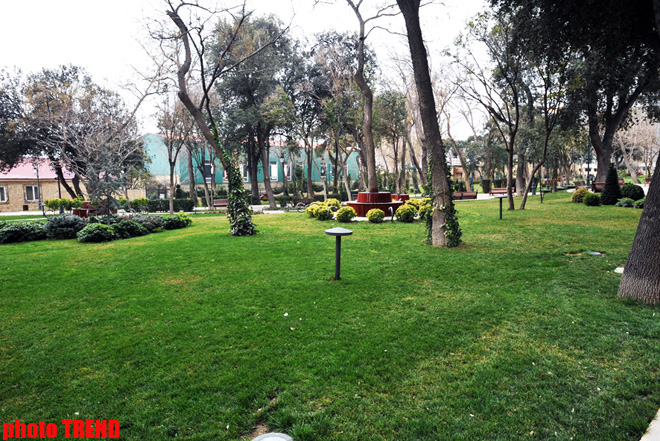 Каток, ледяное кафе, каменный фонтан - реконструированный Парк офицеров в Баку (фотосессия)