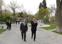 Президент Азербайджана посетил парк имени Героя Советского Союза Гафура Мамедова (ФОТО)