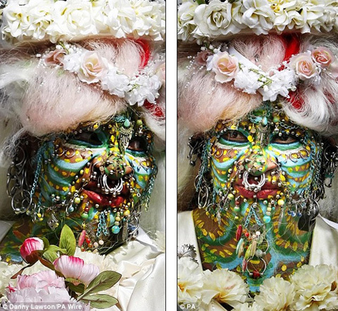 Самая пирсингованная женщина в мире вышла замуж (фотосессия)