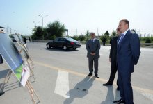 Ильхам Алиев осмотрел стенды по реконструкции на въезде в Сумгайыт и в городе (ФОТО)