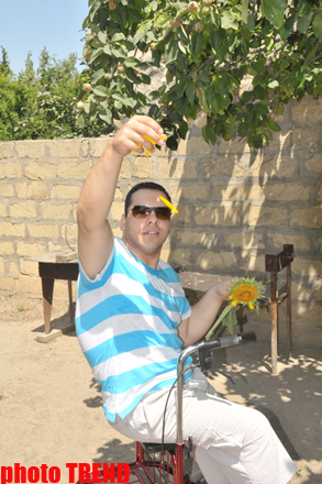 Самурай Мурад Садых в саду бабушки: подсолнух, домино и нарисованная собака (фотосессия)