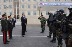 Президент Ильхам Алиев принял участие в открытии Н-ского военного городка Внутренних войск в Губе (ФОТО)