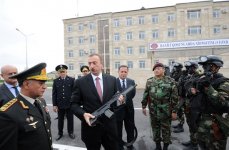 Президент Ильхам Алиев принял участие в открытии Н-ского военного городка Внутренних войск в Губе (ФОТО)