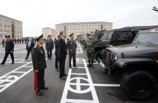 Президент Ильхам Алиев принял участие в открытии Н-ского военного городка Внутренних войск в Губе (ФОТО)