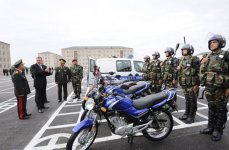 Президент Ильхам Алиев принял участие в открытии Н-ского военного городка Внутренних войск в Губе (ФОТО)