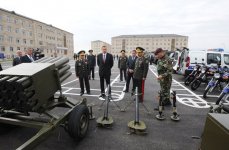 Президент Ильхам Алиев принял участие в открытии Н-ского военного городка Внутренних войск в Губе (ФОТО)