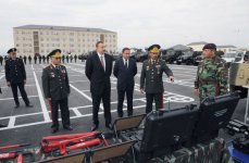 Президент Ильхам Алиев принял участие в открытии Н-ского военного городка Внутренних войск в Губе (ФОТО)