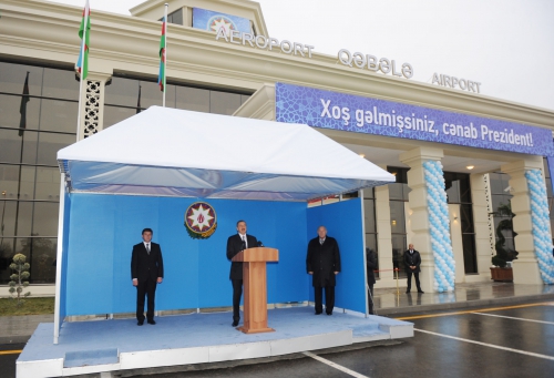 Президент Азербайджана принял участие в открытии международного аэропорта в Габале (ФОТО)