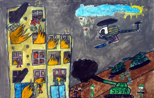 "Трагедия в Ходжалы" в работах юных художников (фотосессия)