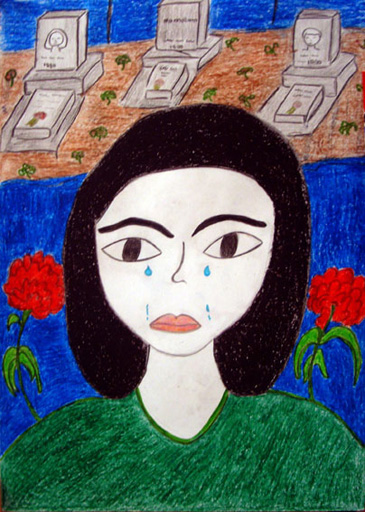 "Трагедия в Ходжалы" в работах юных художников (фотосессия)