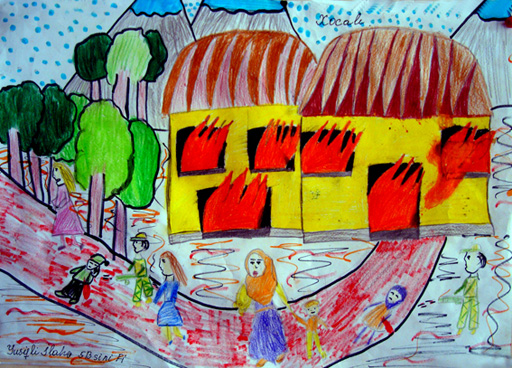 "Трагедия в Ходжалы" в работах юных художников (фотосессия)