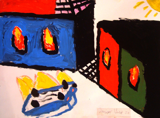 "Трагедия в Ходжалы" в работах юных художников (фотосессия)