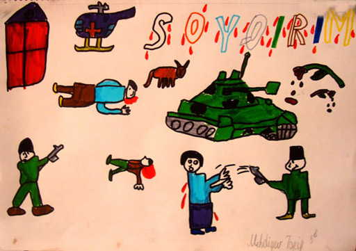 "Трагедия в Ходжалы" в работах юных художников (фотосессия)