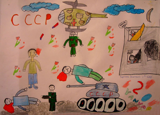 "Трагедия в Ходжалы" в работах юных художников (фотосессия)