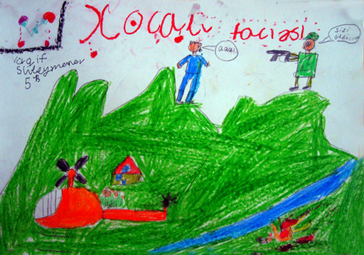 "Трагедия в Ходжалы" в работах юных художников (фотосессия)