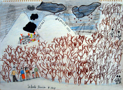 "Трагедия в Ходжалы" в работах юных художников (фотосессия)