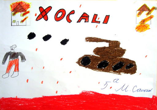 "Трагедия в Ходжалы" в работах юных художников (фотосессия)