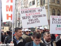 На центральной площади Стамбула начался митинг, посвященный 20-летию  Ходжалинского геноцида (ФОТО)