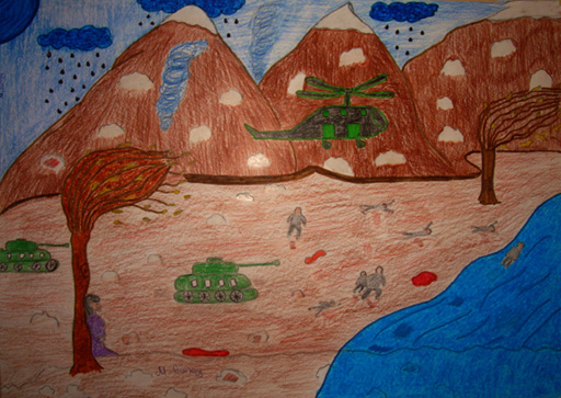 "ХОДЖАЛЫ - 20 лет трагедии" - в рисунках юных художников (фотосессия)