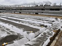 Строительство стадиона в жилом массиве "8-й километр" в Баку (фото)