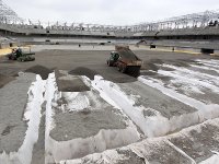 Строительство стадиона в жилом массиве "8-й километр" в Баку (фото)