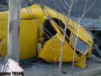 В Баку произошла цепная автоавария - КамАЗ,Mercedes, автобус и "Рено"  (фото)