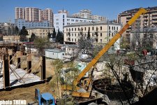Строящееся здание Центральной научной библиотеки академии наук Азербайджана (фото)
