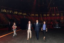 Президент Азербайджана и его супруга приняли участие в открытии "Baku Crystal Hall", где состоится конкурс "Евровидение-2012" (ФОТО)