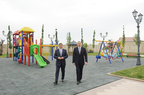 Президент Азербайджана принял участие в открытии парка в Сураханском районе Баку (ФОТО)