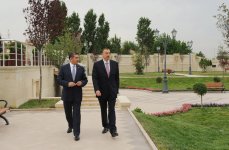 Президент Азербайджана принял участие в открытии парка в Сураханском районе Баку (ФОТО)