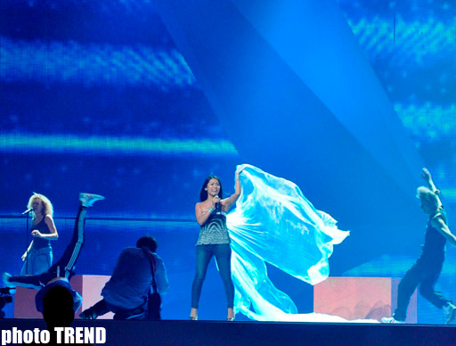 Репетиция представительницы Франции Анггун в "Baku Crystal Hall" (ФОТО)