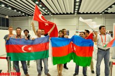 Азербайджанские и турецкие журналисты приняли участие в прямом эфире TRT в пресс-центре "Baku Crystal Hall"  (фото)