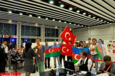 Азербайджанские и турецкие журналисты приняли участие в прямом эфире TRT в пресс-центре "Baku Crystal Hall"  (фото)