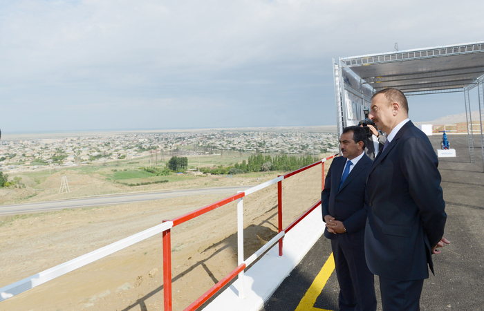 Президент Азербайджана принял участие в церемонии закладки фундамента Ширван-Муганской водопроводной системы (версия 2) (ФОТО)