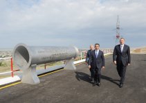 Президент Азербайджана принял участие в церемонии закладки фундамента Ширван-Муганской водопроводной системы (версия 2) (ФОТО)