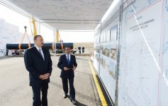 Президент Азербайджана принял участие в церемонии закладки фундамента Ширван-Муганской водопроводной системы (версия 2) (ФОТО)
