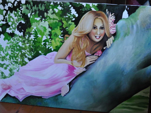 Художник Эльнур Расулов создал семь портретов азербайджанской певицы (фото)