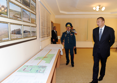 Президент Азербайджана принял участие в открытии после реконструкции гарнизона Лянкяранского погранотряда (ФОТО)