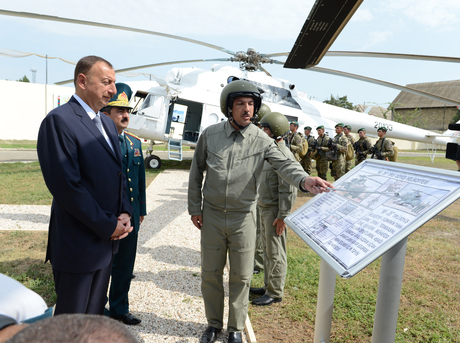 Президент Азербайджана принял участие в открытии после реконструкции гарнизона Лянкяранского погранотряда (ФОТО)